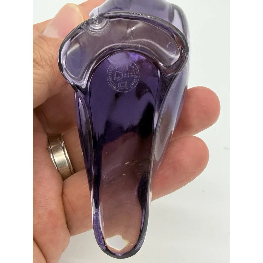 Baccarat Crystal Amethyst Purple Parrot Bird Figurine Signed (flawed)